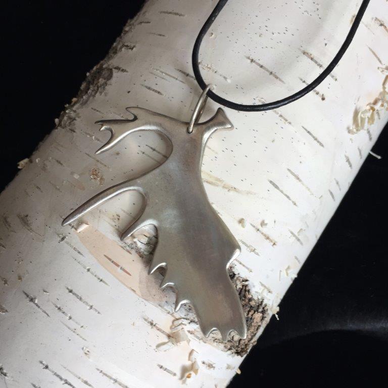 Moose Antler Pendant - Matte