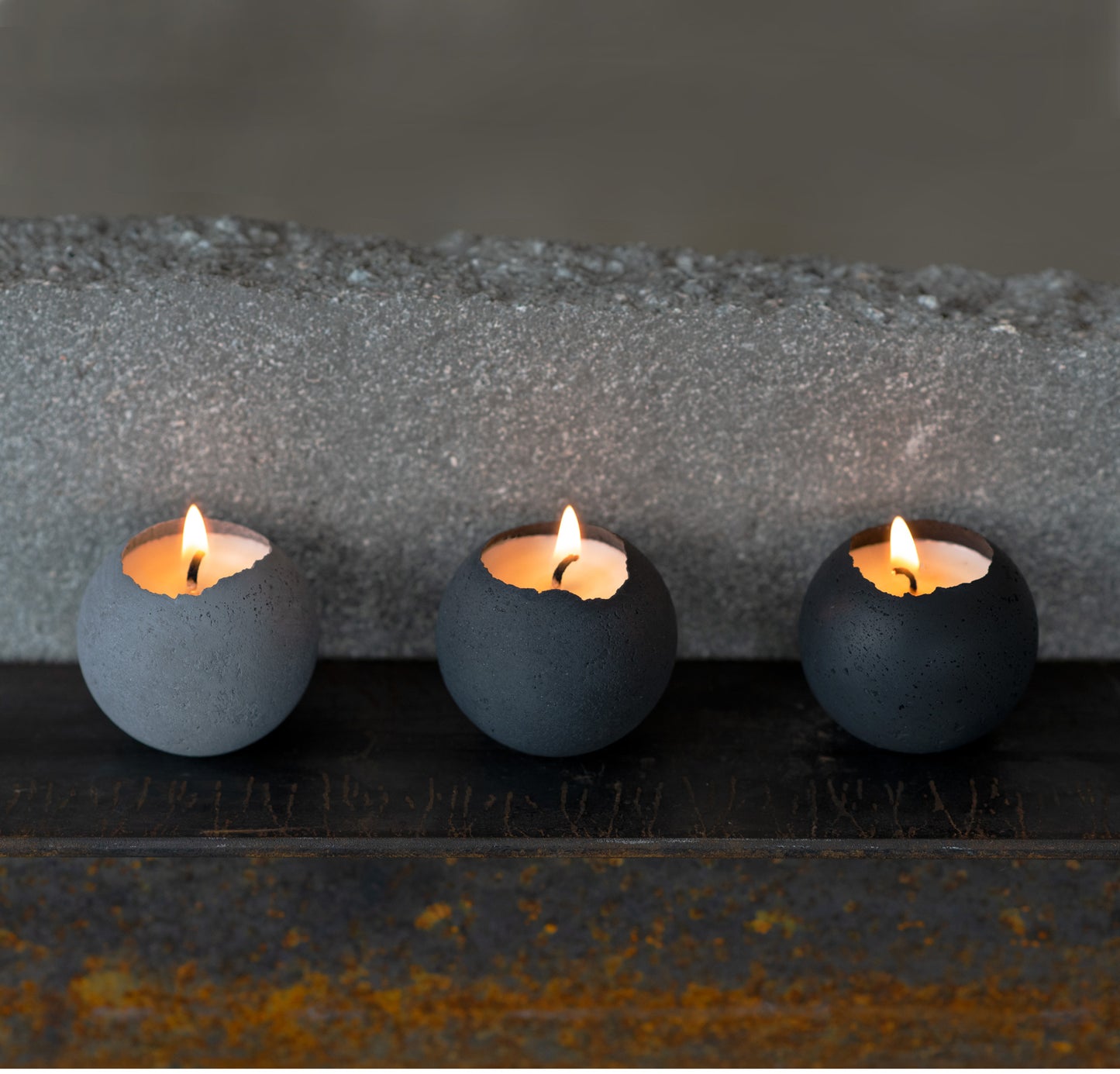 Konzuk Orbis Concrete Tealights x3 - Small